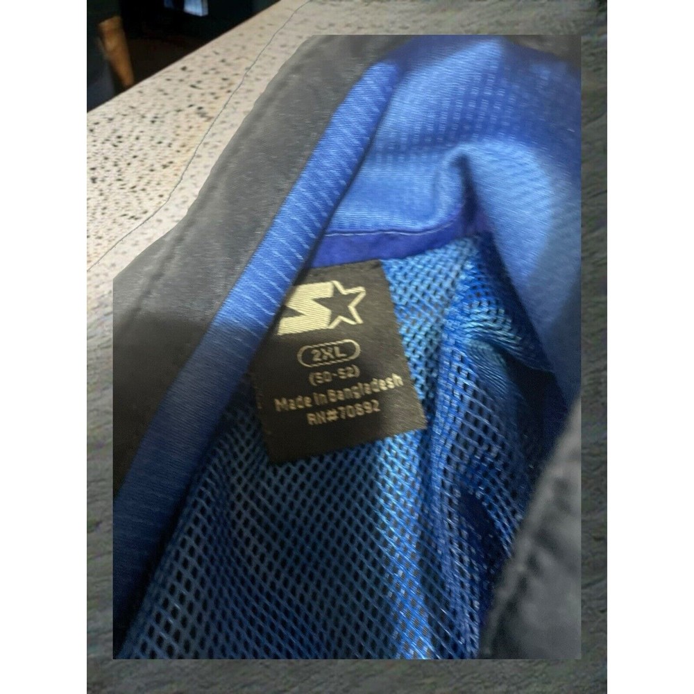 STARTER Mens Tracksuit Top Jacket 2XL Navy Blue EUC Y2K‎ - Picture 4 of 15